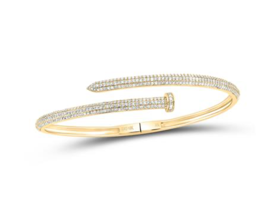10K Diamond Nail Bracelet