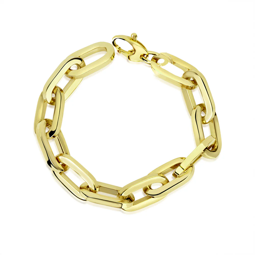 14K YELLOW GOLD OVAL LINK BRACELET