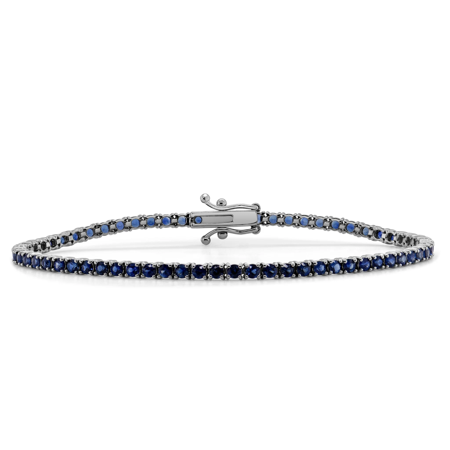 14K YELLOW GOLD & BLUE SAPPHIRE TENNIS BRACELET
