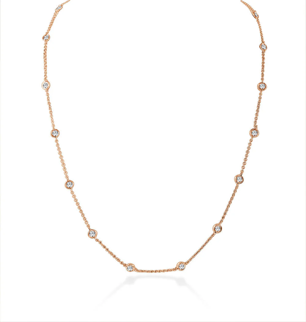 14K YELLOW GOLD DIAMOND BY THE YARD NECKLACE
