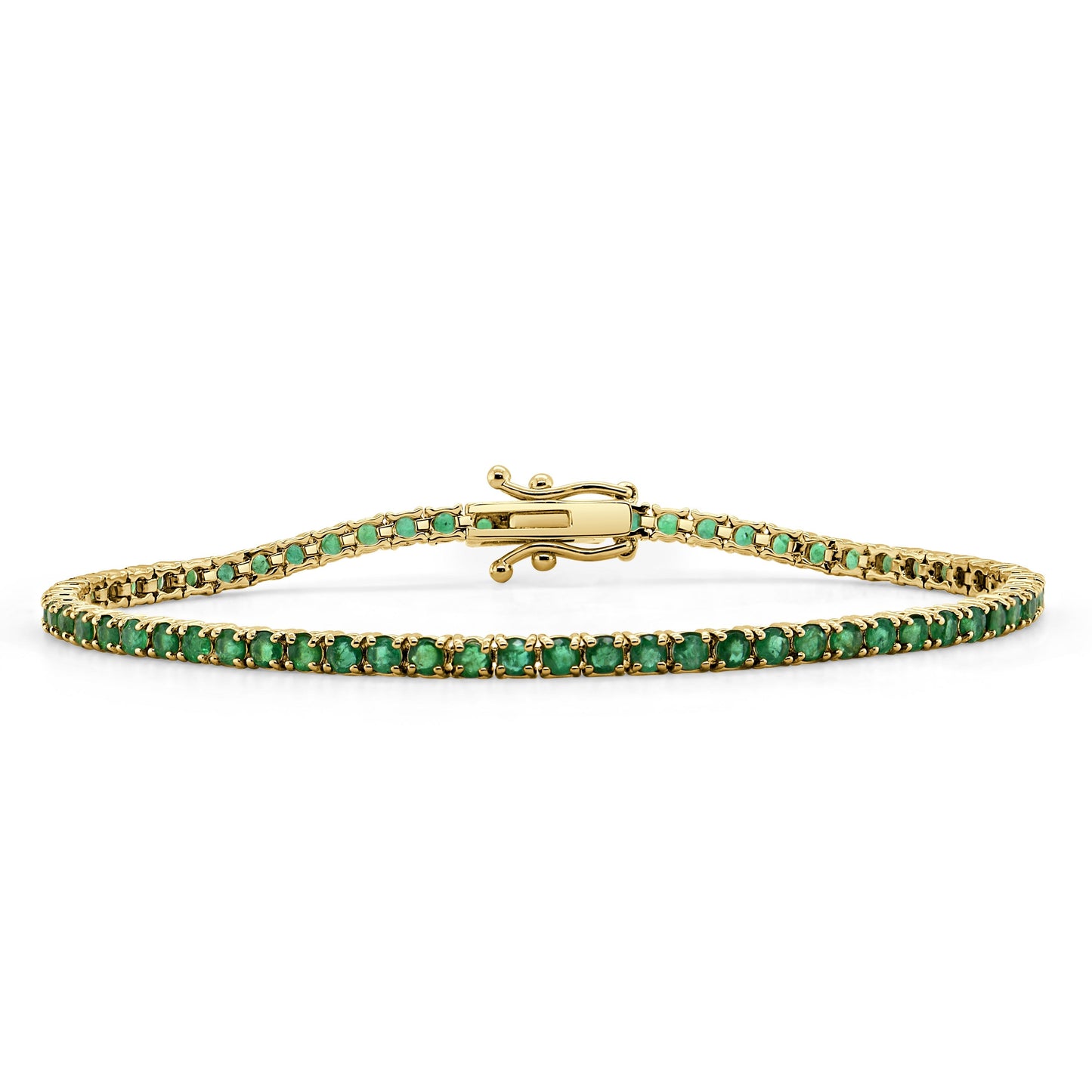 14K ROSE GOLD & GREEN EMERALD TENNIS BRACELET