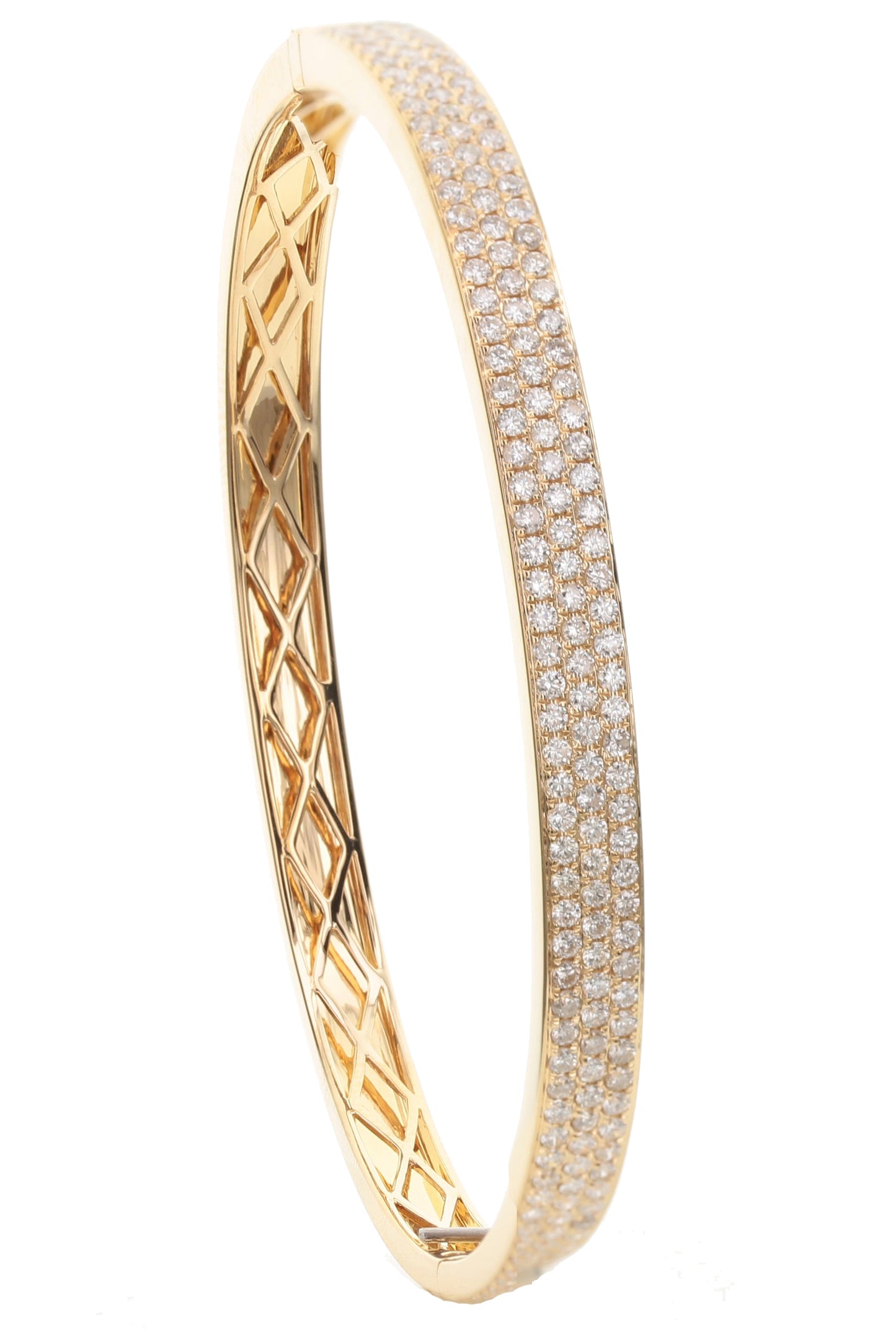 18K WHITE GOLD DIAMOND PAVE BANGLE