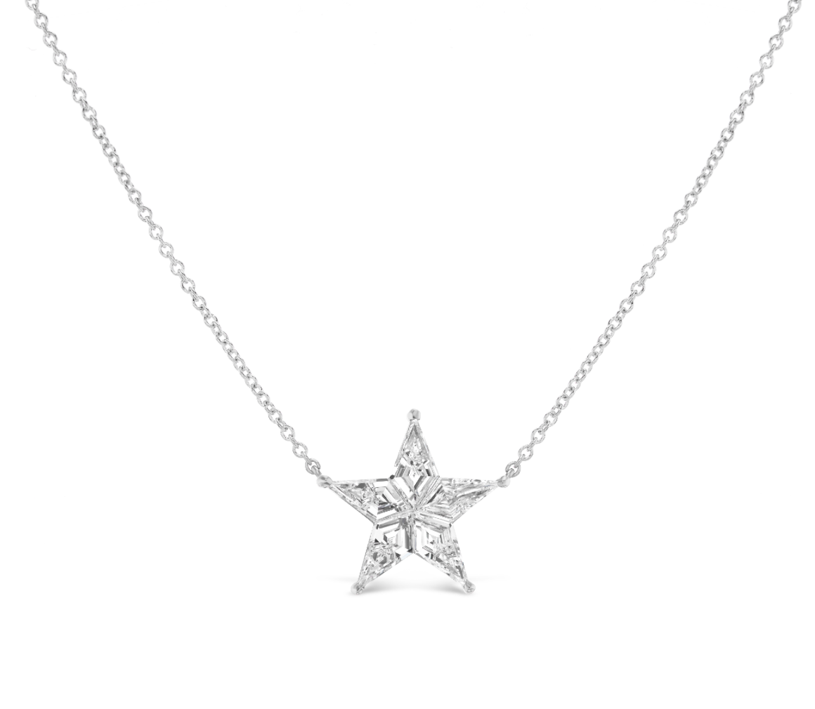 18K WHITE GOLD DIAMOND STAR PENDANT