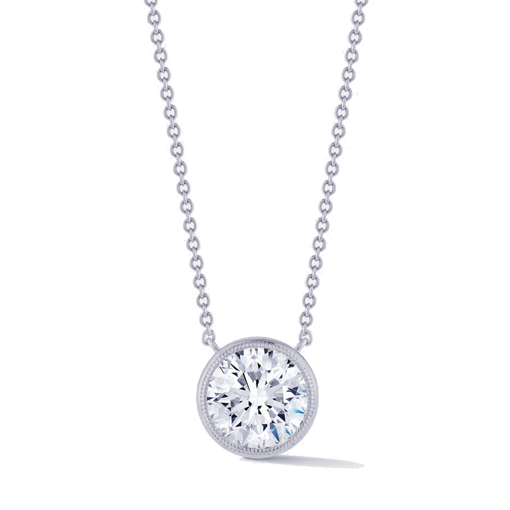 18K WHITE GOLD 0.5 ct SOLITAIRE 18 INCH NECKLACE