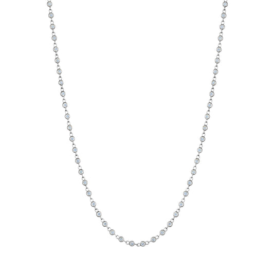 18K WHITE GOLD 18 INCH DIAMOND CHAIN 0.68 CT NECKLACE