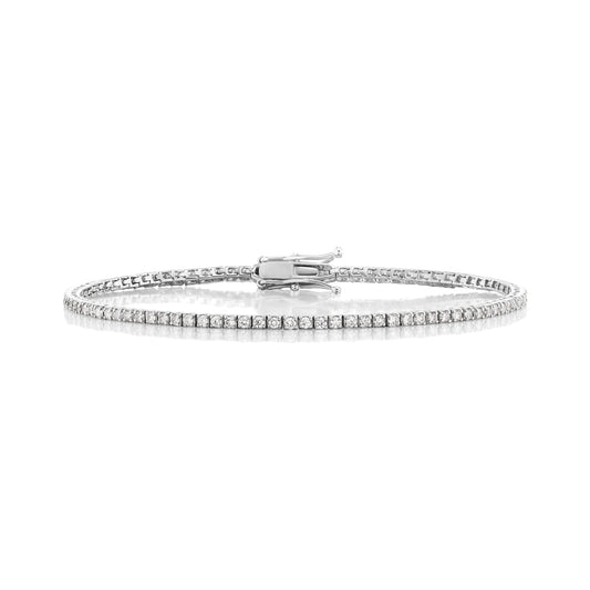 18K WHITE GOLD 1.28 CT DIAMOND TENNIS BRACELET