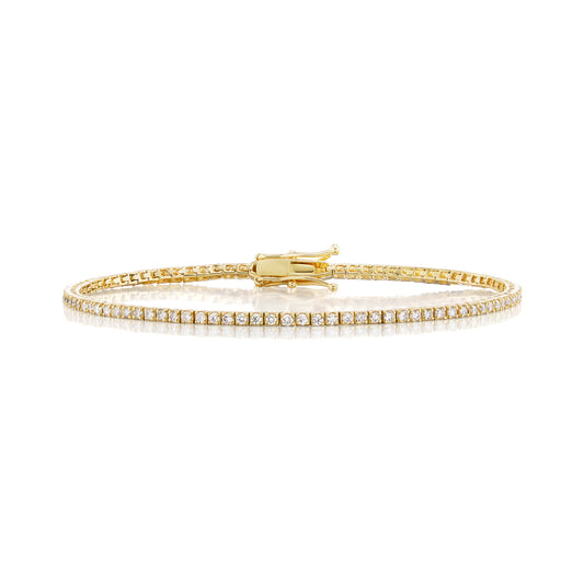 18K YELLOW GOLD 1.27CT DIAMOND TENNIS BRACELET