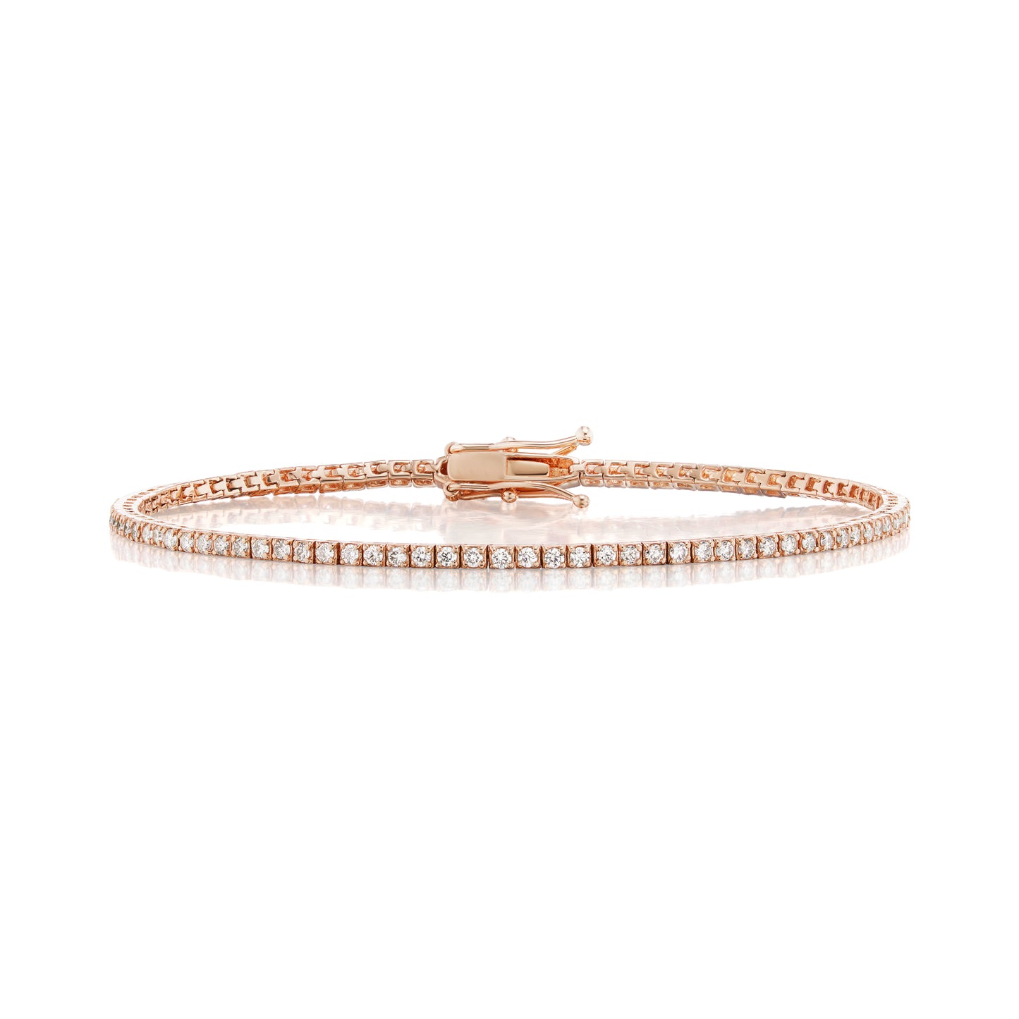 18K ROSE GOLD 1.0CT DIAMOND TENNIS BRACELET