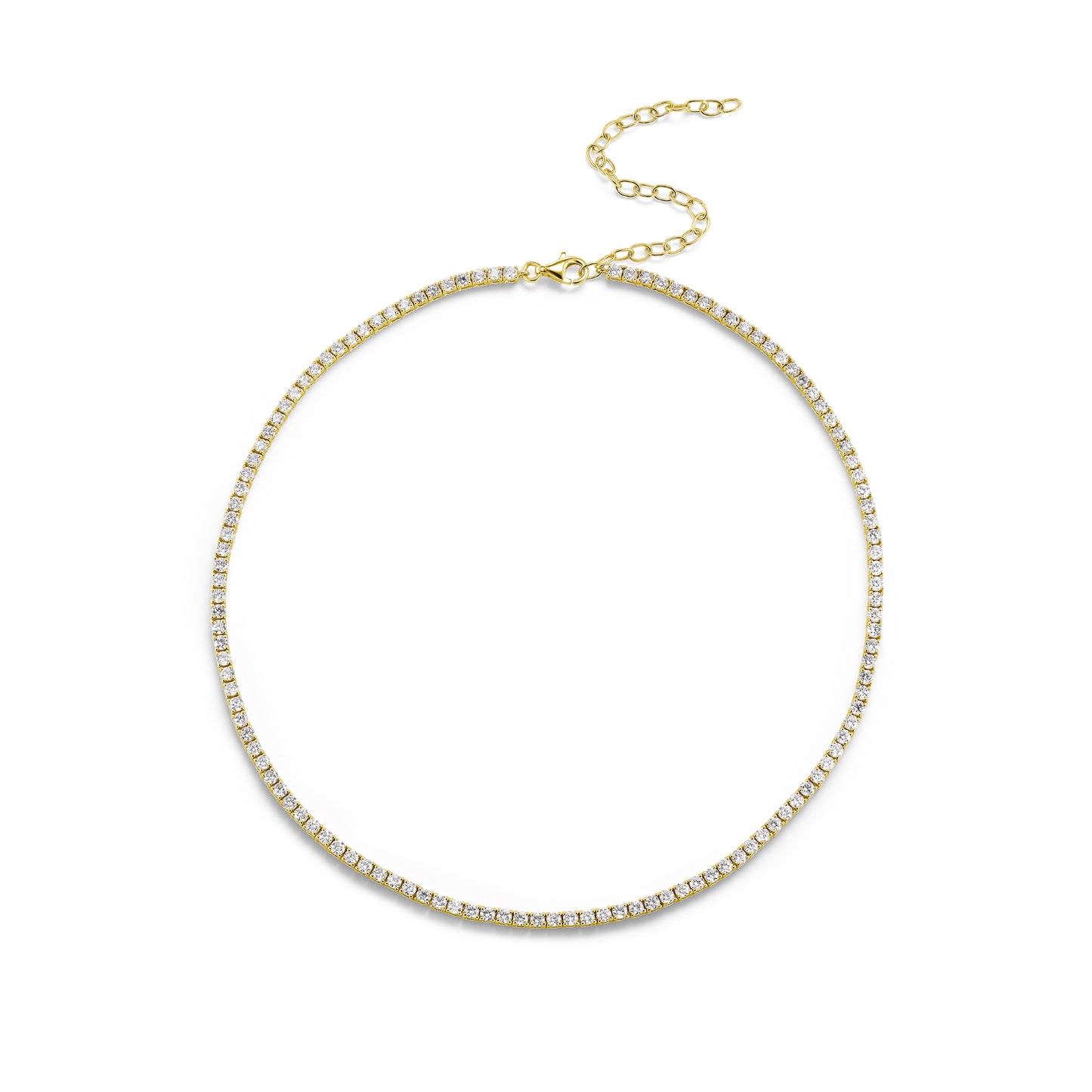 18K YELLOW GOLD 2.64CT DIAMOND TENNIS NECKLACE