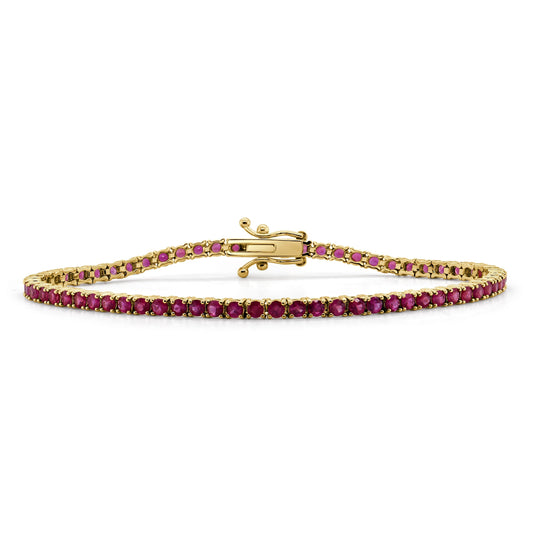 14K GOLD & RED RUBY TENNIS BRACELET